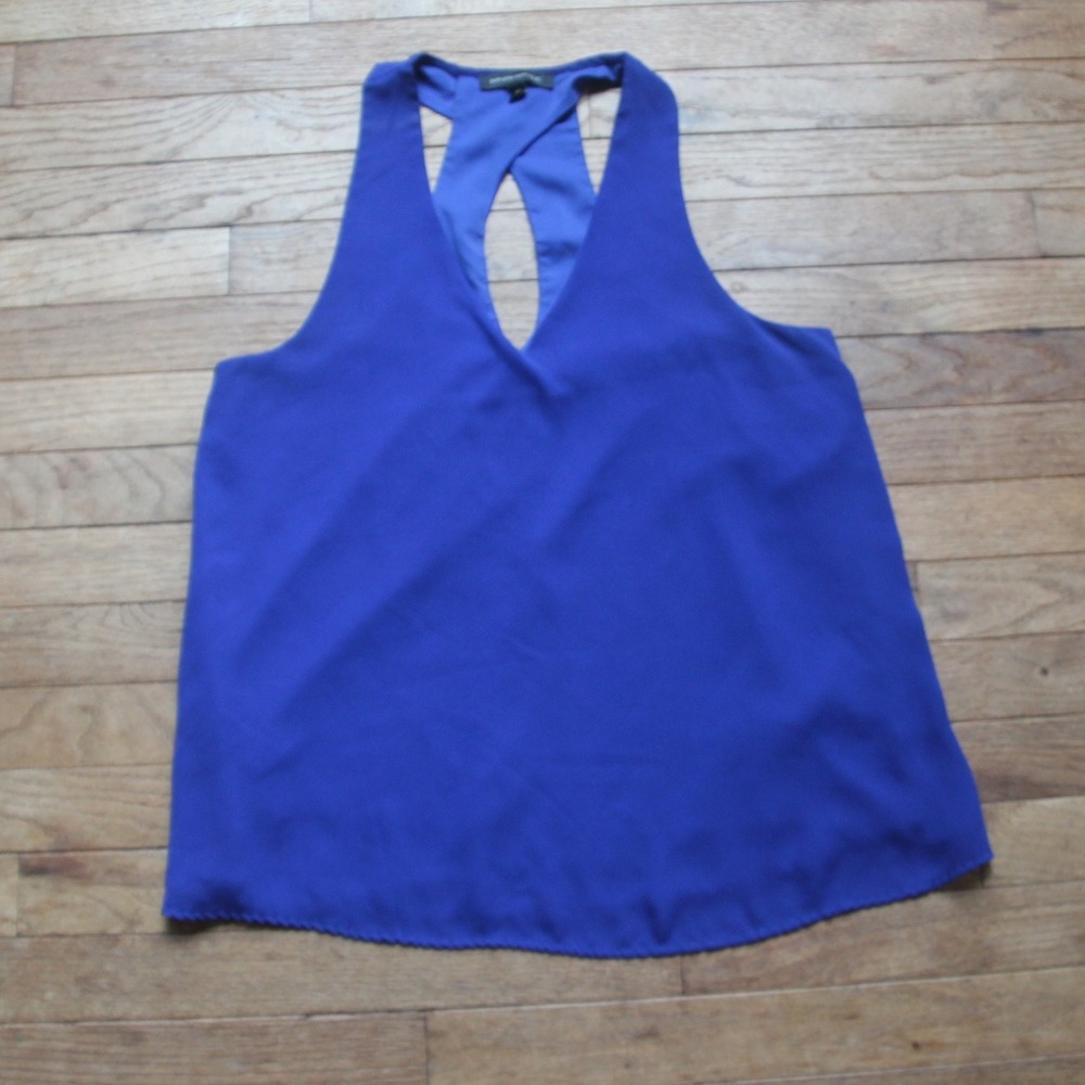 Banana Republic Tank Top Blouse‎ Women's Medium Racerback Blue Sleeveless